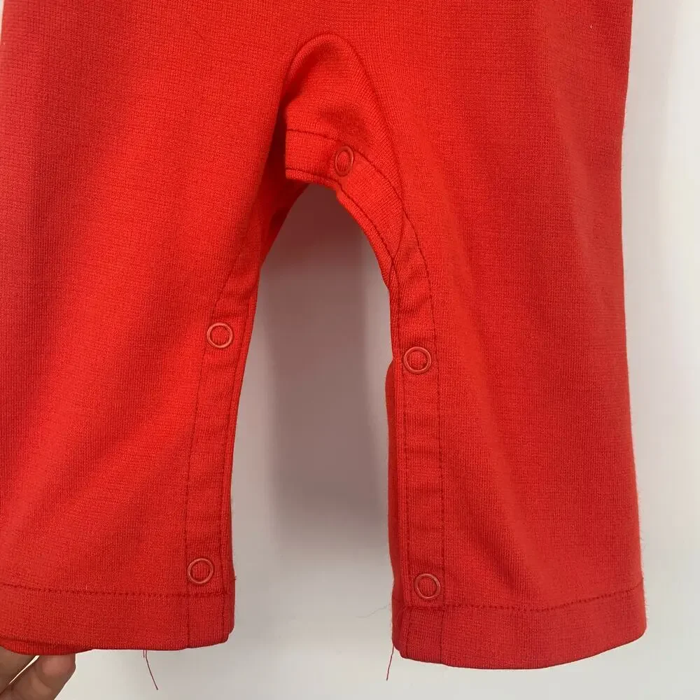 Carter's Vintage Boys Red Champion One Piece Stripe Sleeve Outfit Size 18 Months